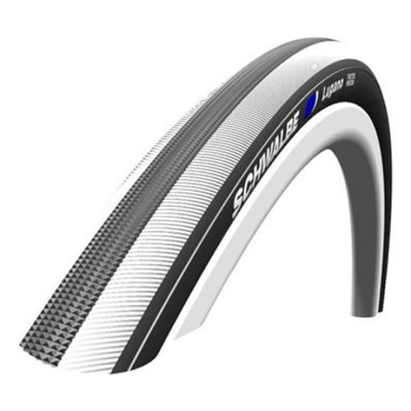 Schwalbe BUB 28X1 SC LUGANO KG ZW/WI Zwart / Wit