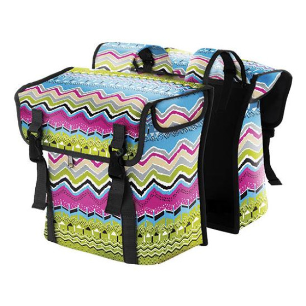 Bobike Bobag dubb tas Tribal Colour Groen / Roze / Blauw