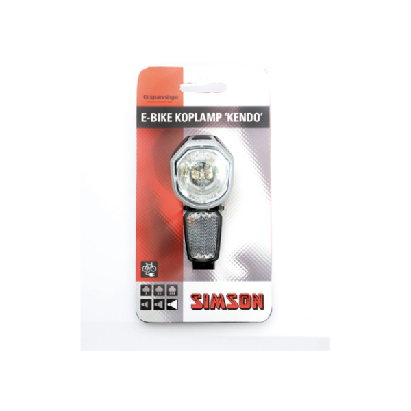 Simson 020786 "Kendo XE" E-bike koplamp 6-36V voorvork Zwart