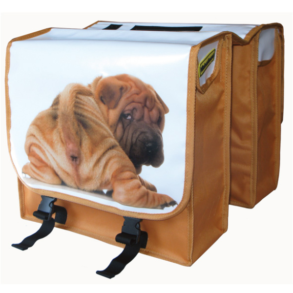Niet Verkeerd NV dubb tas hond bisonyl Wit / Bruin