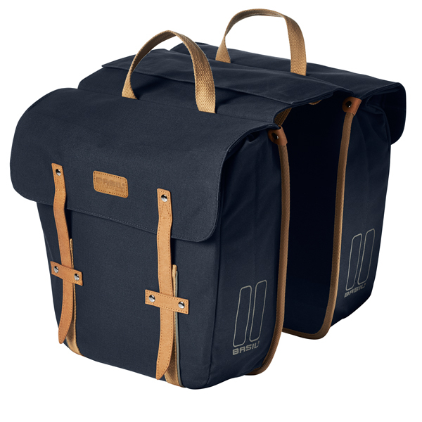 Basil fietstas dubbel Portland d blauw Donkerblauw