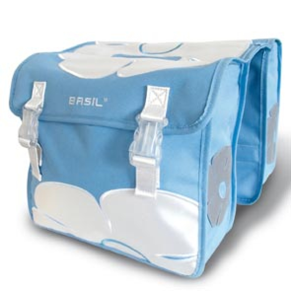 Basil dubb tas Jasmin bl/wt BLAUW WIT