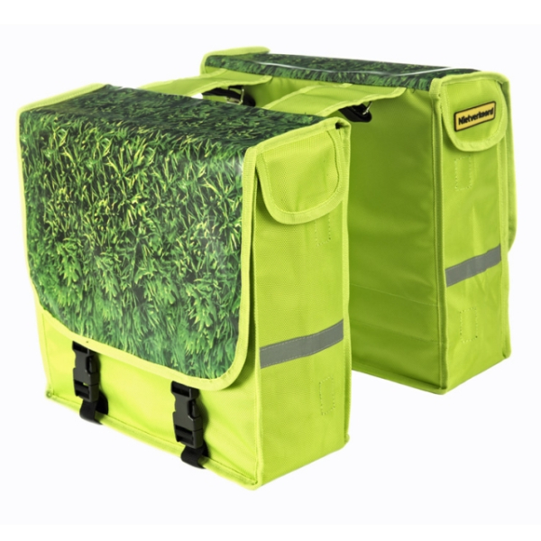Niet Verkeerd NV dubb tas met gras print Groen - Afbeelding 2