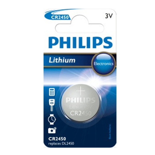 Philips batt CR2450 Lith 3V BP1 Zilver