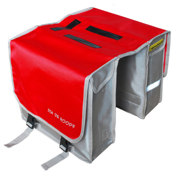 Niet Verkeerd NV dubb tas Basic nylon rd/grs Grijs - Rood