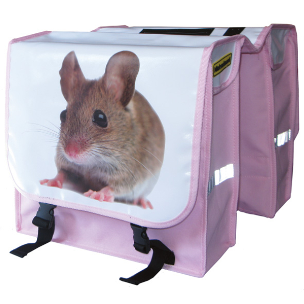 Niet Verkeerd NV dubb tas muis bisonyl Roze/Wit