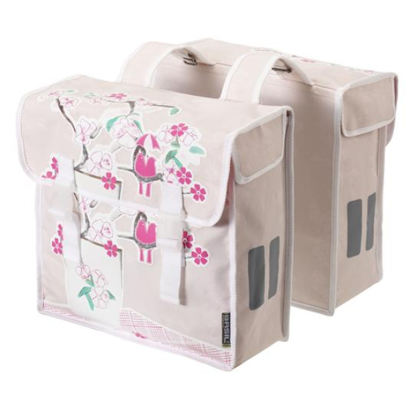 Basil dubb tas Blossom scrap rz Roze / Wit