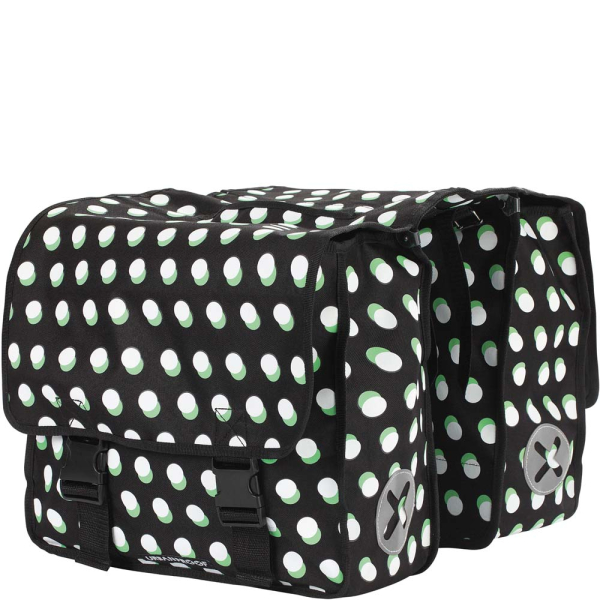 Urban UP Fietstas Polyester 40L Stip zwart Zwart/wit