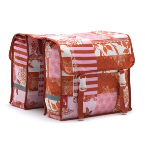 NL tas 230 Fiori dubb suzy red Roze / Oranje / Wit