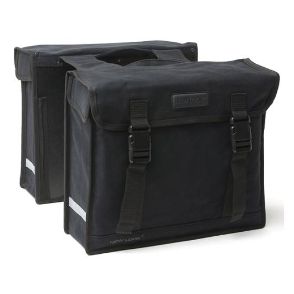 New Looxs dubbele tas 29 canvas zw Zwart