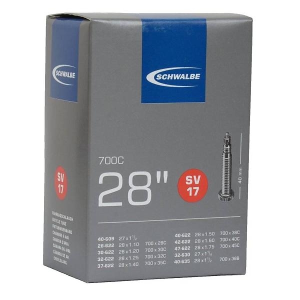 Schwalbe Bib SV17 28/47-622-635 FV 28x1 5/8x1 3/8-1/4-1/8-1.20-1.75 BLACK - Afbeelding 3