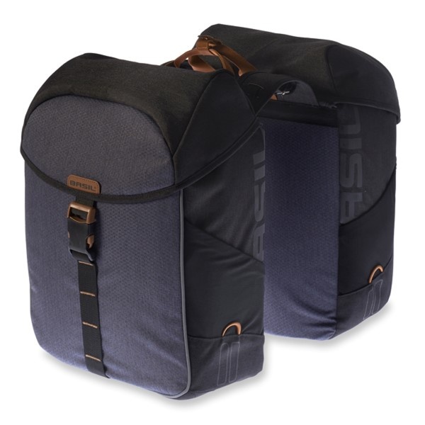 Basil fietstas dubbel Miles black 32L Black Slate