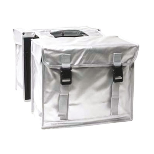 New Looxs fietstas dubbel bisonyl 46,5L Zilver