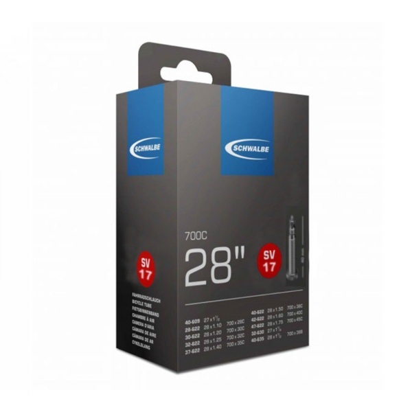 Schwalbe Bib SV17 28/47-622-635 FV 28x1 5/8x1 3/8-1/4-1/8-1.20-1.75 BLACK