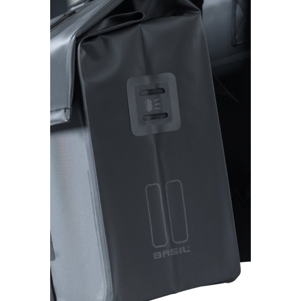 Basil fietstas dubbel Urban dry black Solid Black - Afbeelding 6