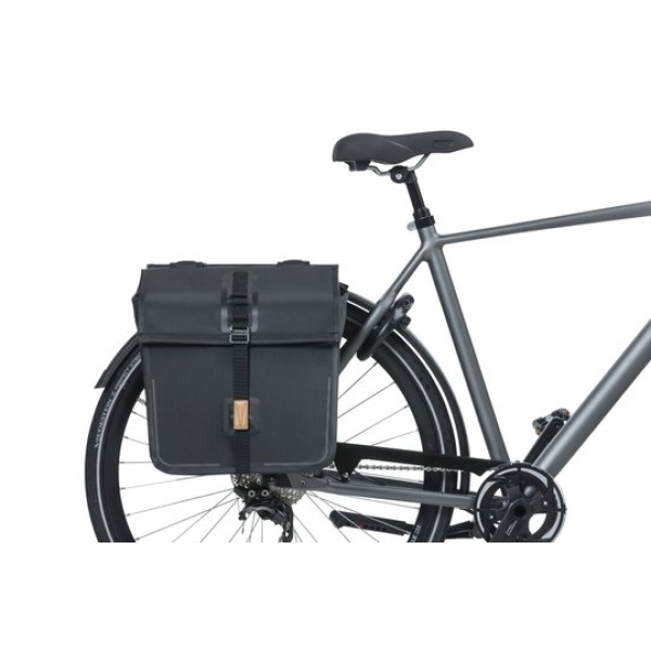 Basil fietstas dubbel Urban dry black Solid Black - Afbeelding 3